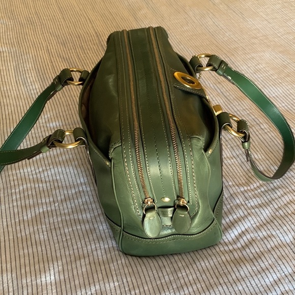 Coach Green Leather Satchel - Picture 7 of 9